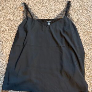 Express Black Lace-Trim Satin cami